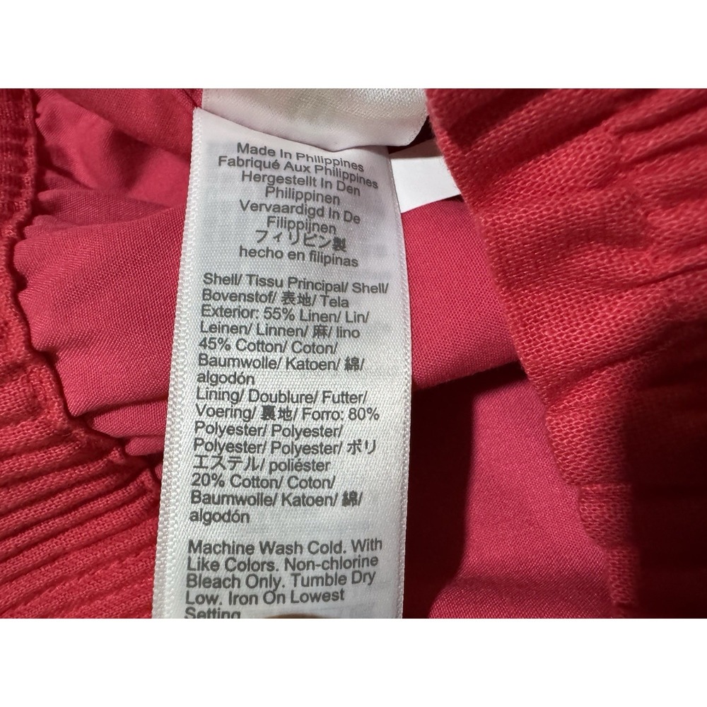 J. Crew Skirt Womens Size 16 Red Linen Blend Midi Pockets Preppy BF230 NEW - Picture 10 of 10